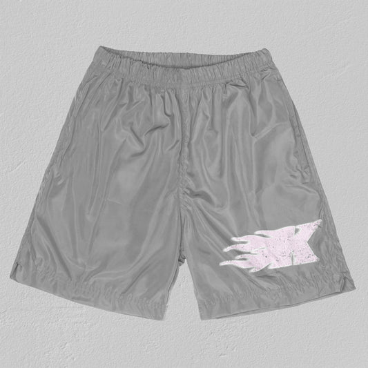 Kicktronics Flame Logo Athletic Shorts (Gray)